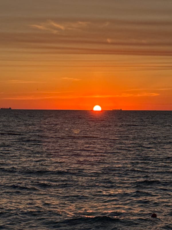 Golden sunset over the Black Sea at Odesa's waterfront