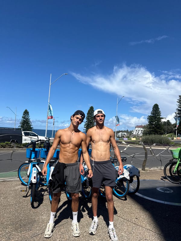 Two men spotted on Bondi Beach walkway