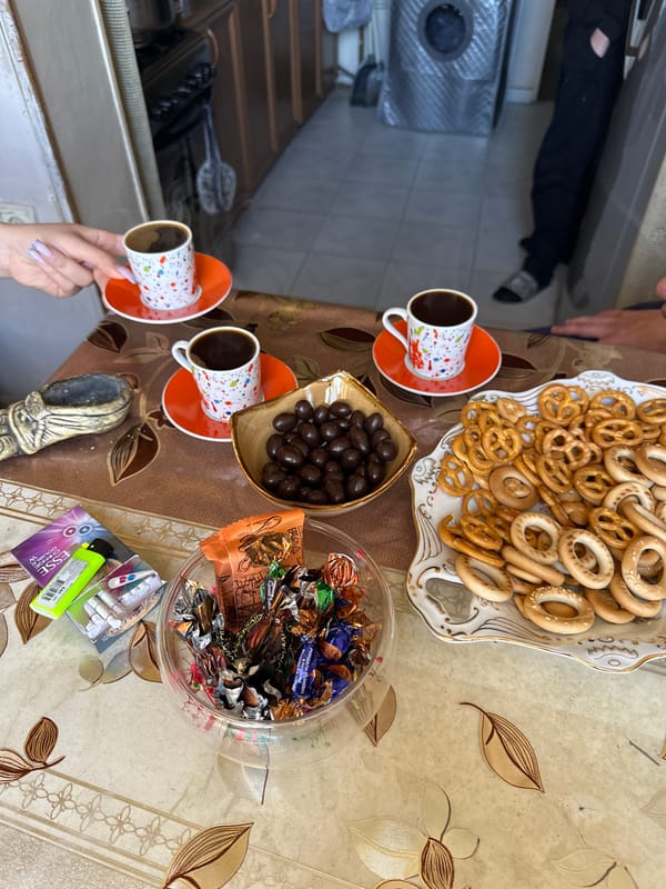 Coffee break shared by two people in Yerevan