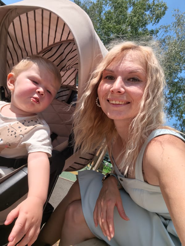 Morning playground outing in Sterlitamak, selfies and toddler in tow