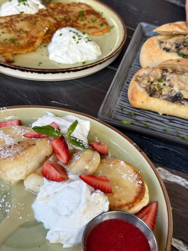 Lunch documented in Haifa features stuffed bread rolls