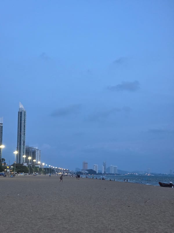 Beach scenes documented across Pattaya waterfront during morning hours