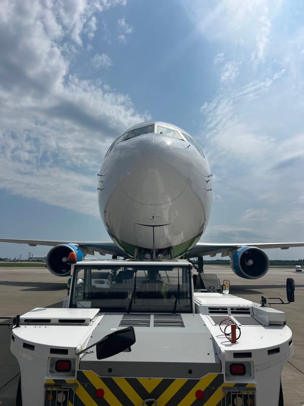 Uzbekistan Airways Boeing 767 towed at Minsk Airport