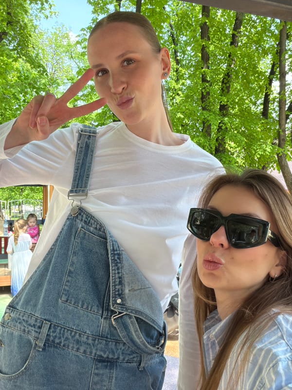Women, children enjoy morning playground time in Moscow
