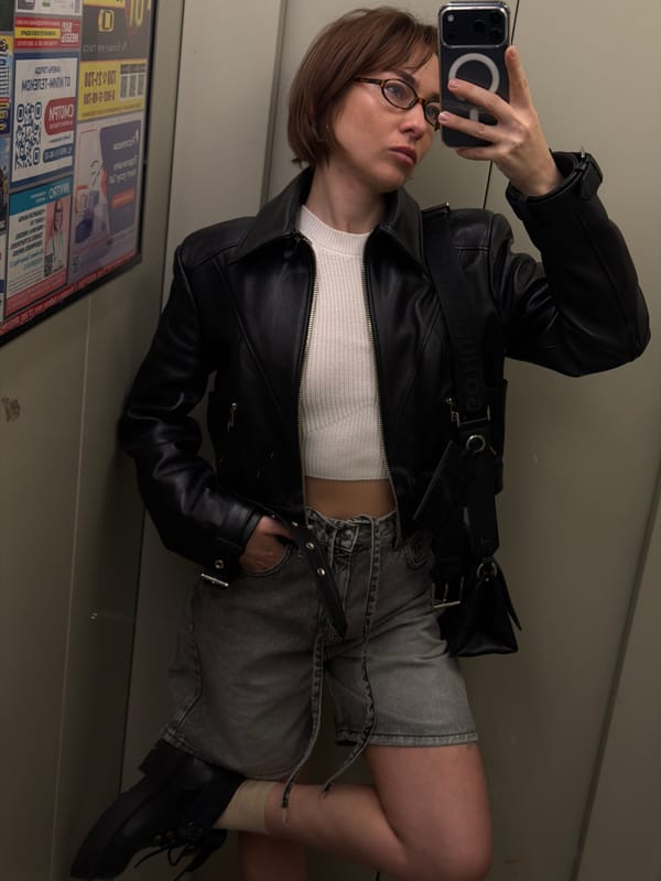 Woman takes early morning selfie in Ust-Ilimsk, Russia