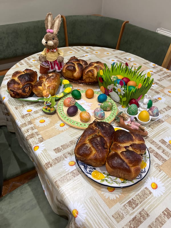 Traditional Easter celebration captured in Bulgarian home