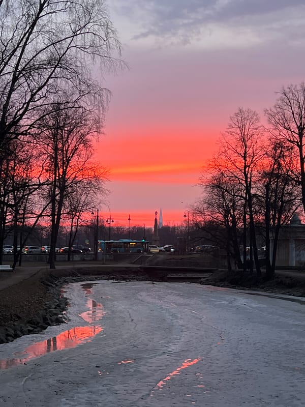 Dramatic sunset scenes captured across Saint Petersburg waterways
