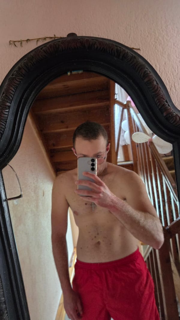Morning at home in Bania — selfies and shelf snapshots