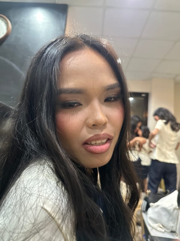 Makeup session and selfies in Davao City dressing room