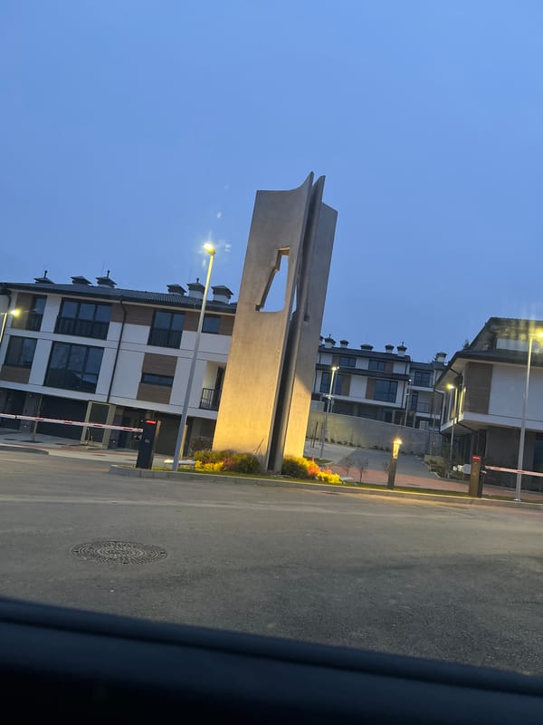Contemporary concrete sculpture spotted in Bistritsa, Bulgaria