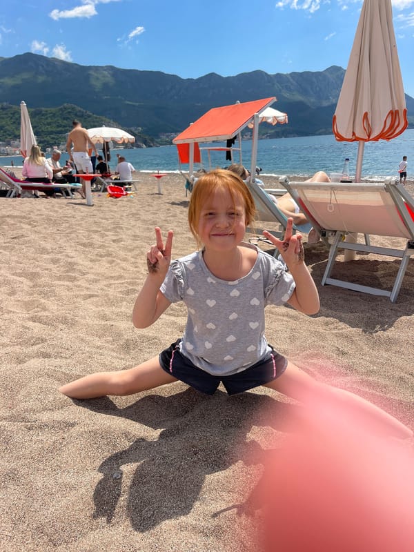 Beach day activities captured at Boreti, Montenegro resort
