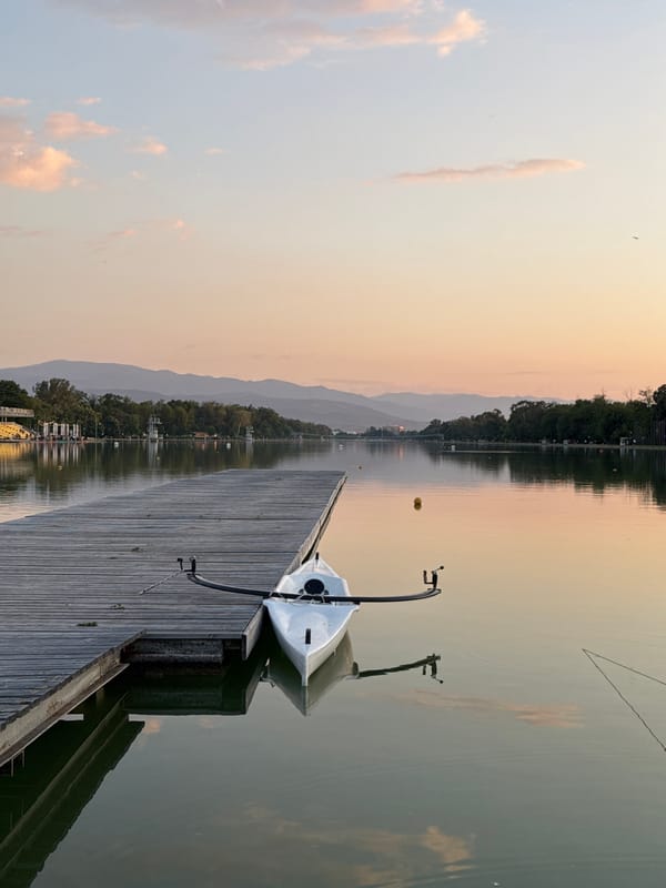 Evening stroll documented at Plovdiv rowing canal, Bulgaria