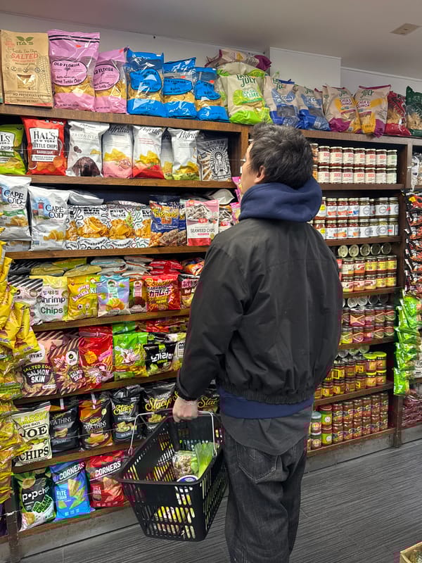 Late-night snack shopping documented at New York store
