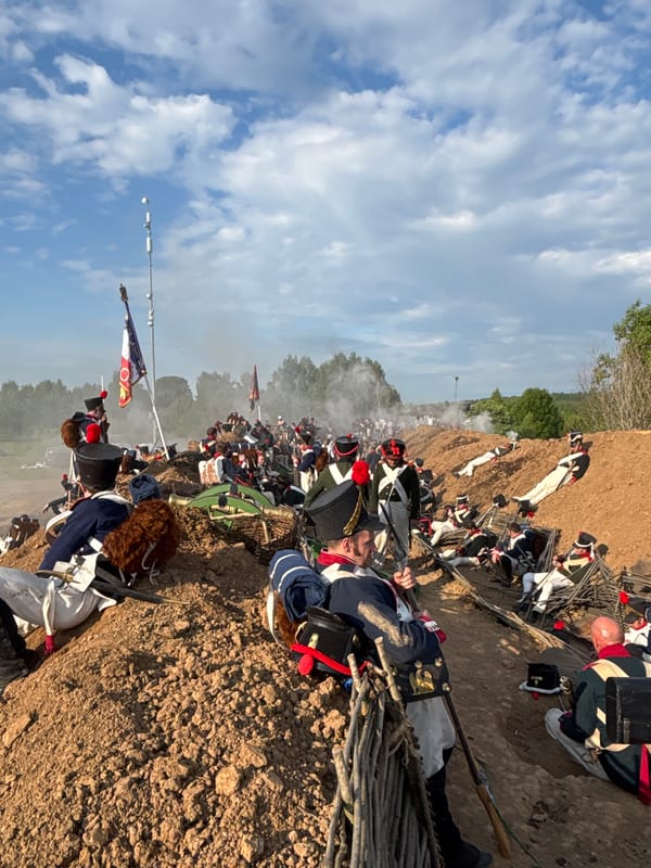 Napoleonic battle reenactment held in Bornosovo, Russia