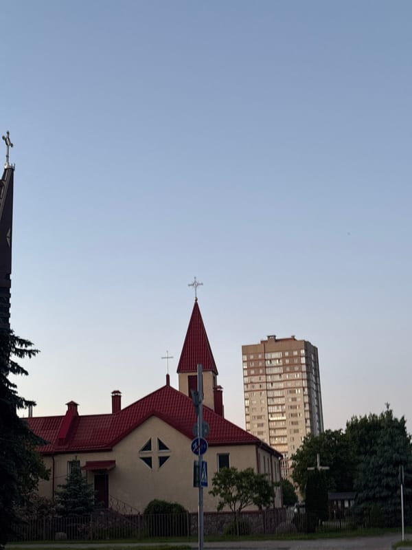 Evening street life and architecture documented across Minsk
