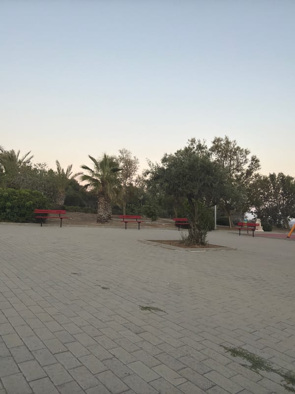 Evening stroll through Pervolia seaside park in Cyprus