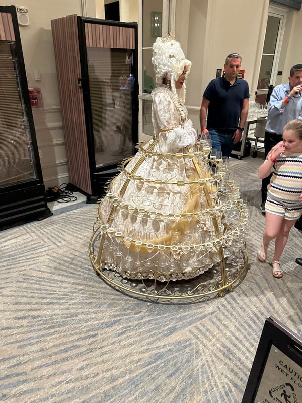 Historical costume spotted at indoor Aventura event