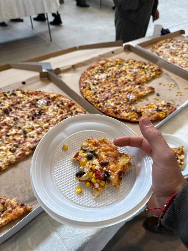 Food service event with pizza and catered items in Sofia