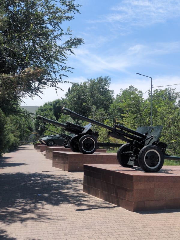 Morning documentation of military memorials in Shymkent, Kazakhstan