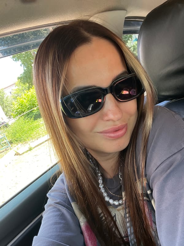 Car selfies and a restaurant stop on a casual outing