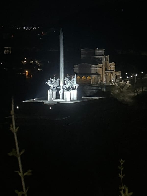 Evening scenes from Veliko Tarnovo monument and billiards hall
