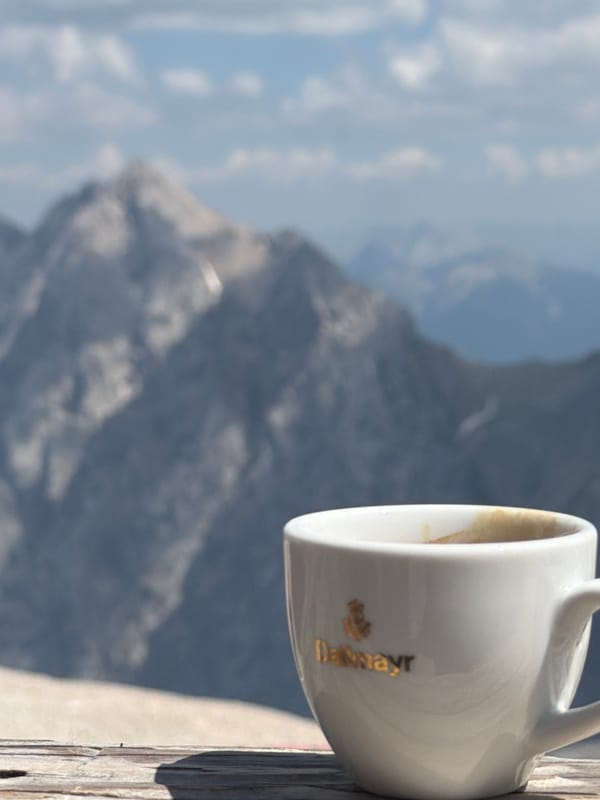 Dallmayr coffee and Alpine peaks in Garmisch-Partenkirchen
