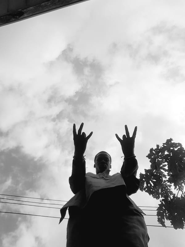 Black and white creative shoot, indoors and out, Narayi