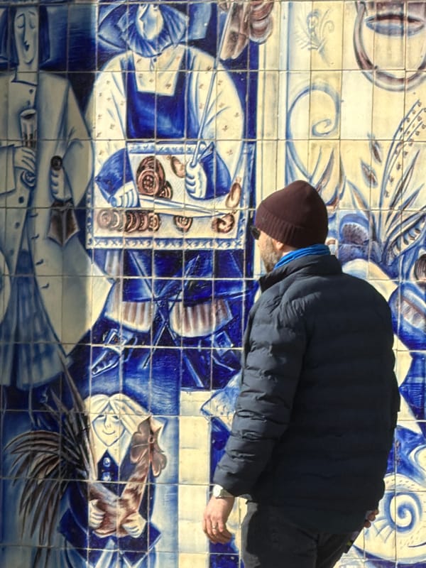 Tourist explores Saint Petersburg landmarks and Neva River embankment