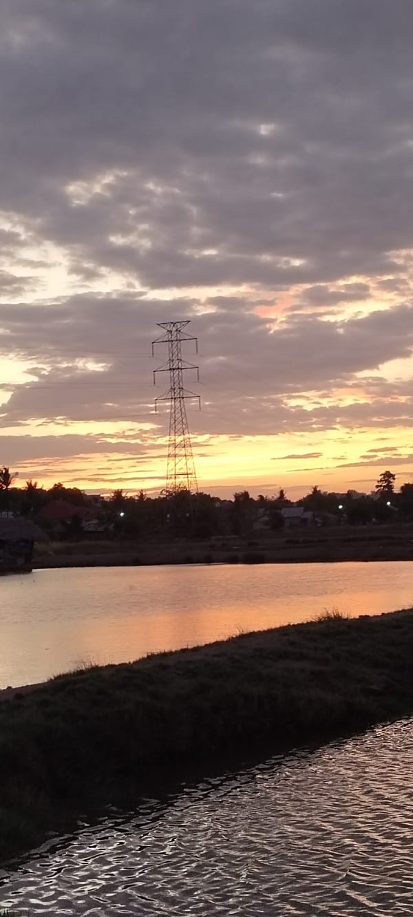 Stormy sunset skies over Lhokseumawe, northern Aceh