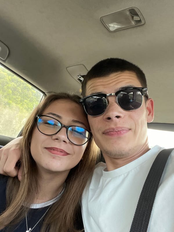 Couple Takes Selfie in Car in Kalofer, Bulgaria