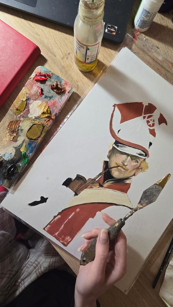 Artist paints historical military portrait in Stara Zagora