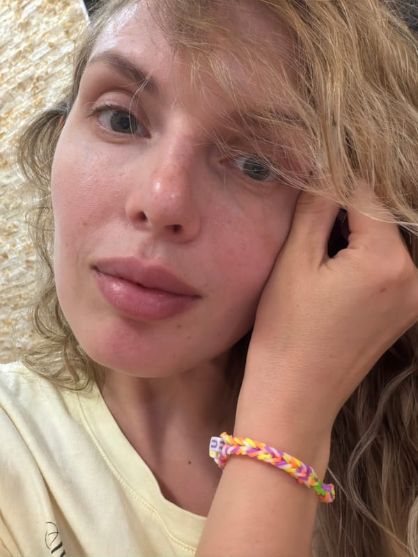 Blonde individual photographed multiple times in Budva, Montenegro
