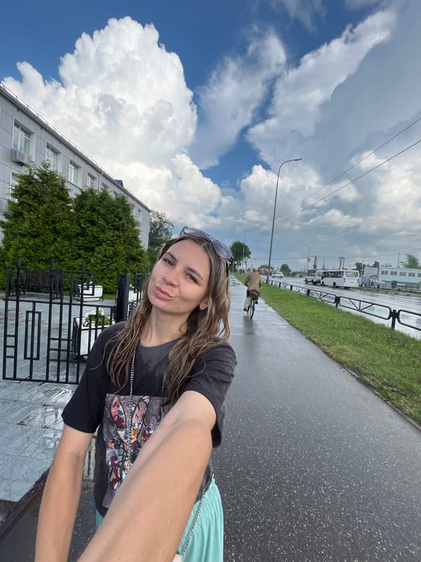 Rainy day scenes and street life in Chaikovsky, Russia