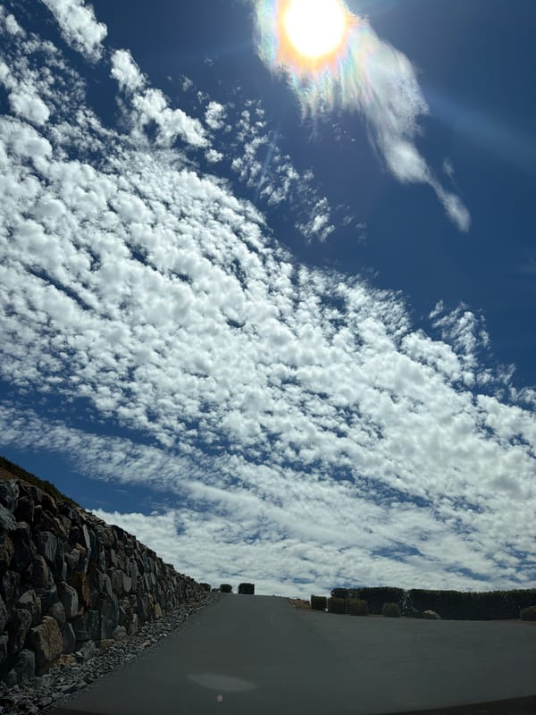 Iridescent cloud catches sunlight over El Dorado Hills