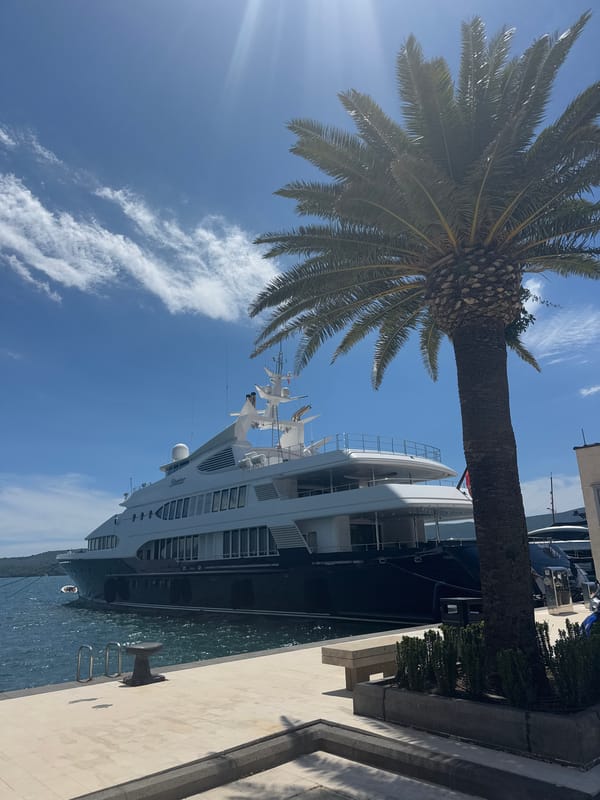 Luxury yacht marina tour at Porto Montenegro, Tivat