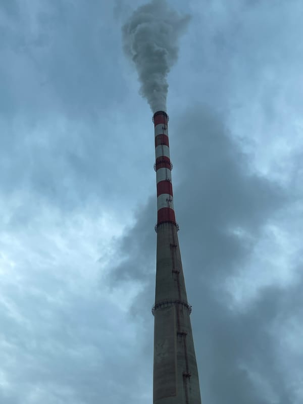 Power plant operates in overcast Kalušići, Montenegro morning