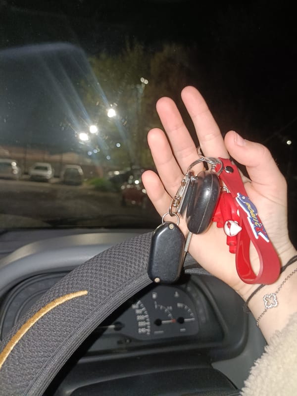 Person holds car keys inside vehicle in Plovdiv