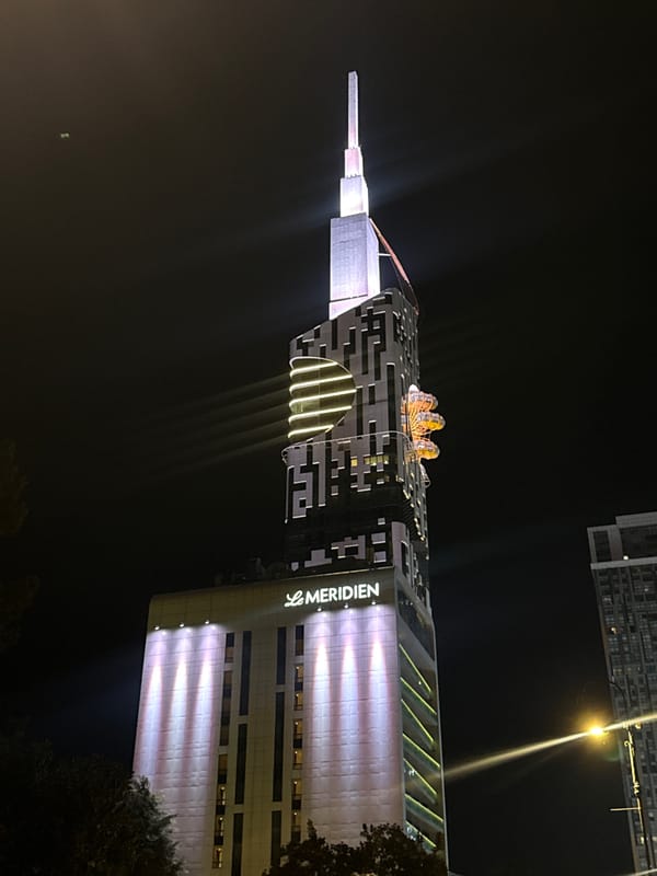Night photography session at Le Méridien hotel in Batumi
