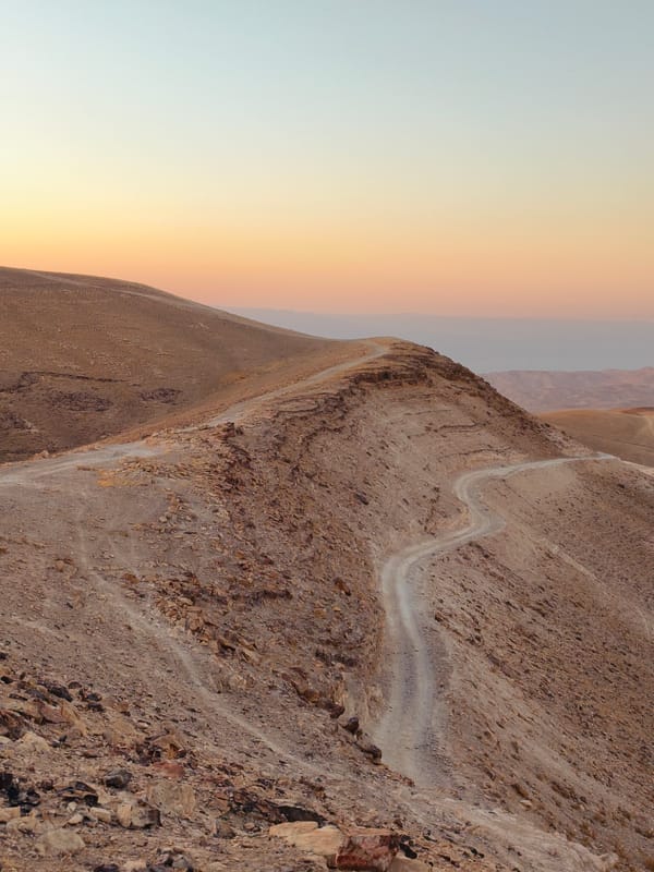 Desert sunset near Keidar, shot from the rocky ground