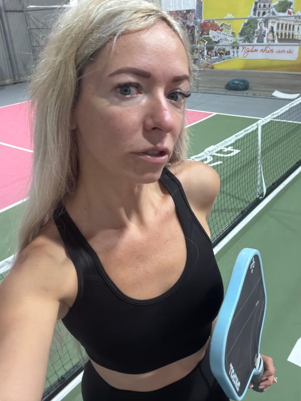 Pickleball session at a Clipsport court in Da Lat, Vietnam