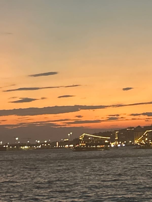 Thessaloniki's waterfront at golden hour into dusk