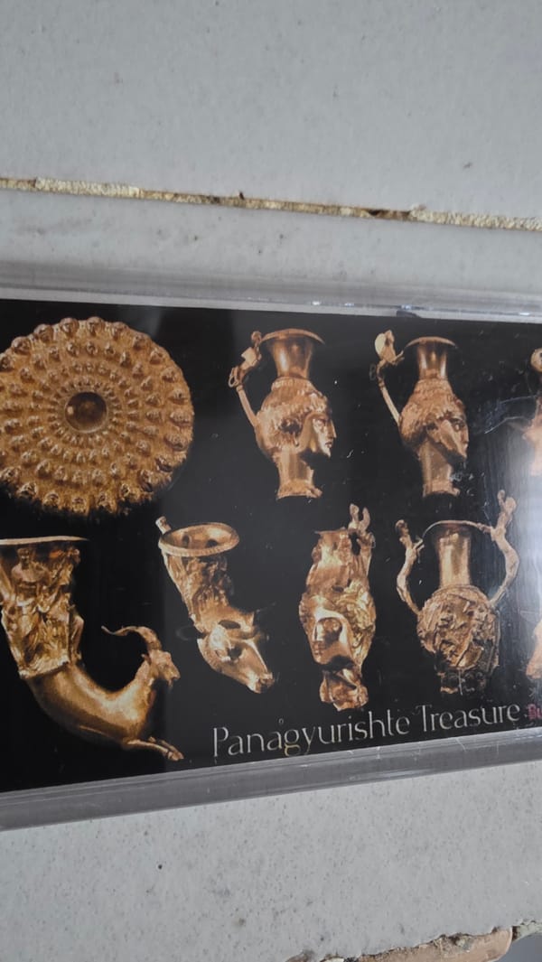 Golden artifacts booklet documented in protective sleeve, Blagoevgrad