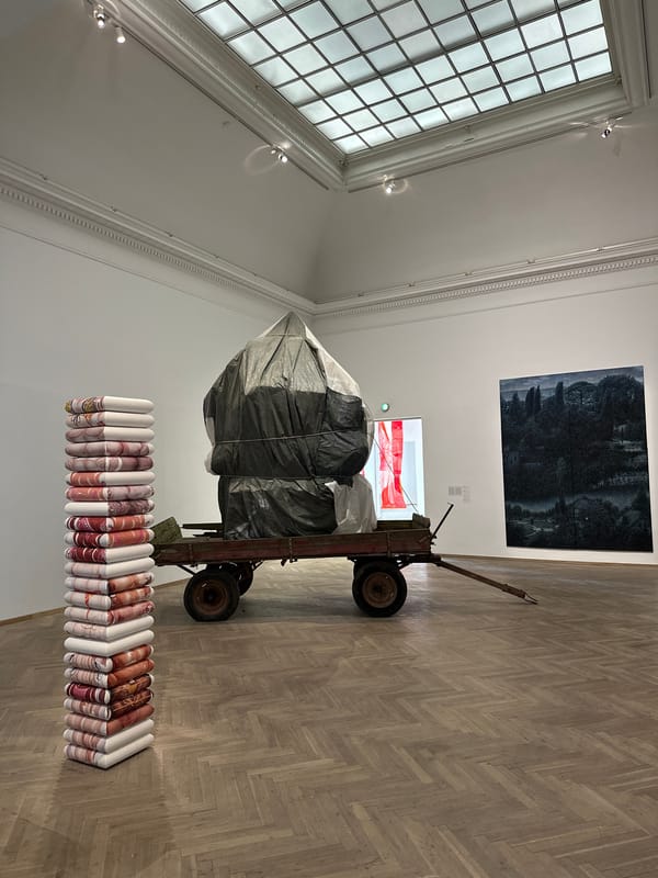 Inside a Copenhagen contemporary art museum, sculptures and installations on show