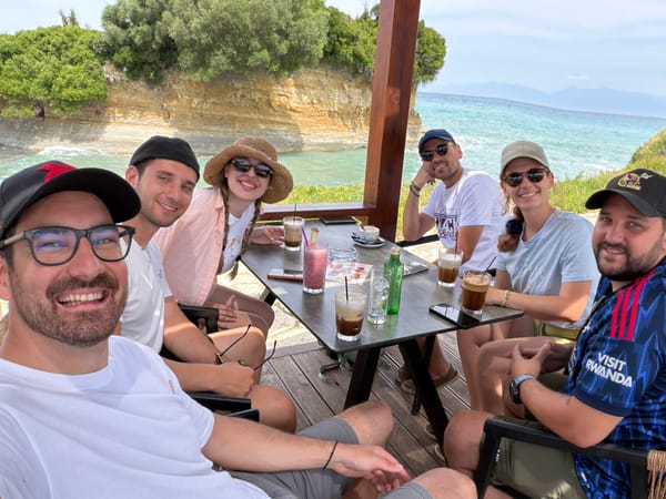 Tourists explore Canal d'Amour cliffs and cafes in Sidari