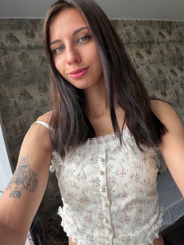 Portrait in white lace top, Stupino, Russia