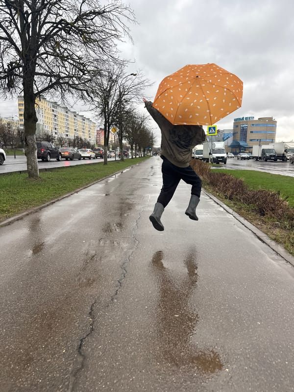 Rainy spring day scenes captured in Dmitrov, Russia