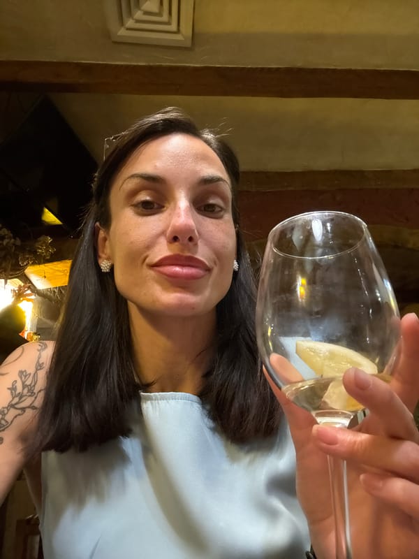 Woman documents evening drinks and selfies in Pleven restaurant