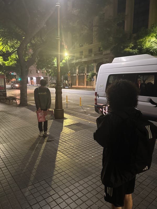 Morning sidewalk scenes captured in Buenos Aires