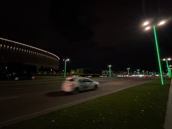 Krasnodar streets at night near the stadium