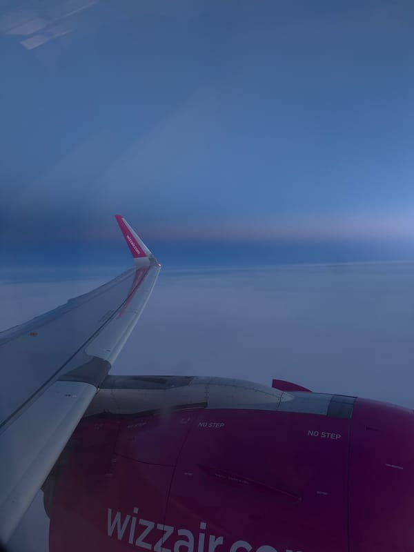 Passenger photographs Wizzair wing during flight over Turkey